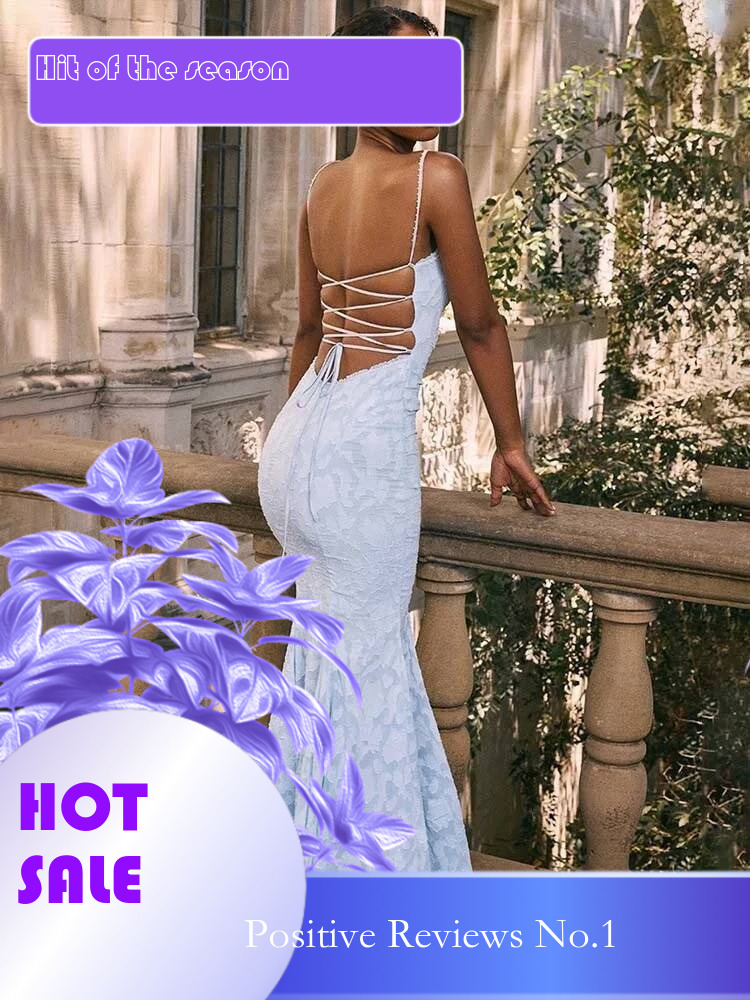 Dongdumaoyi Townlike Elegant Maxi Long Mermaid Dress Women Spaghetti Strap Spring Summer Jacquard Nightclub Sexy Party Dresses