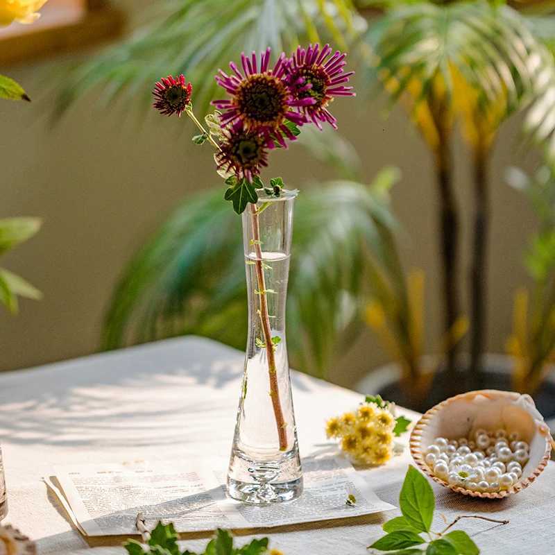 Transparent Glass Flower Vase Small Vase Hydroponics Plant Flower Terrarium Luxury Room Table Home Decor Wedding Decoration C251124