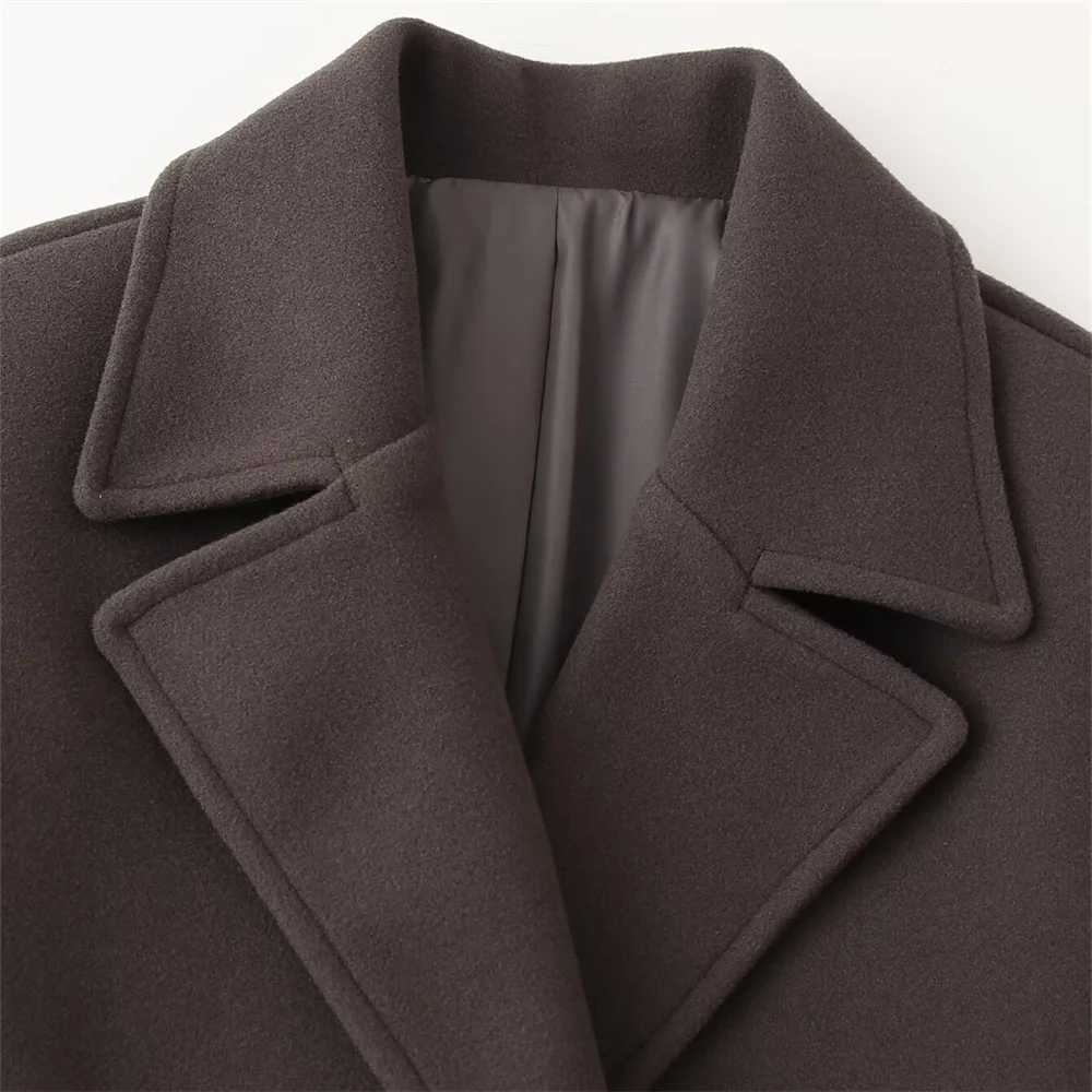 Autumn New Womens European and American Style Fashion Niche Double breasted Woolen Jacket Coat J251124