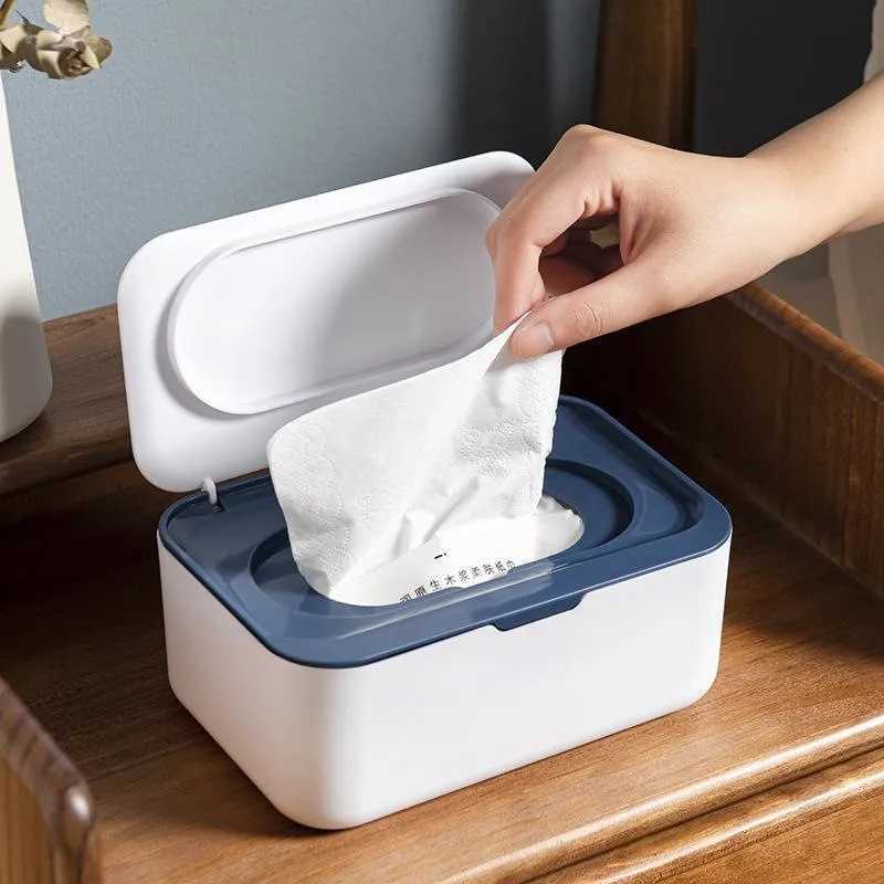 Wet Wipes Dispenser with Lid Dustproof Tissue Storage Box for Home Office Baby Wet Tissue Mask Storage Box Kitchen OrganizerM251124