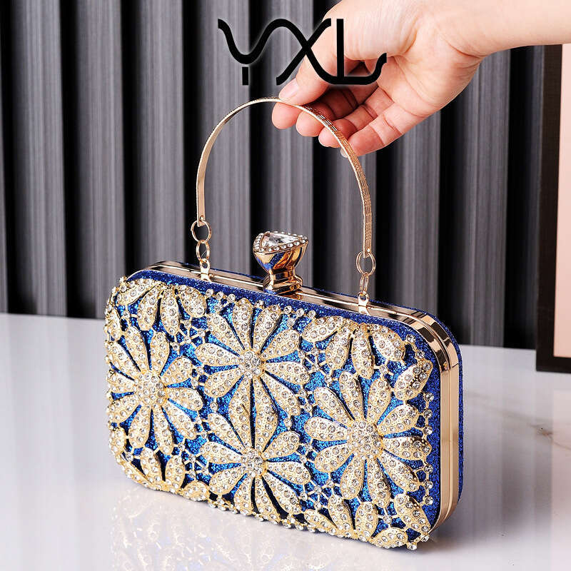 Dinner Bag Fashionable Sparkling Diamond Jewelry Dinner Rhinestone Dress Bag Hand Held Wedding Bride Bag KQ