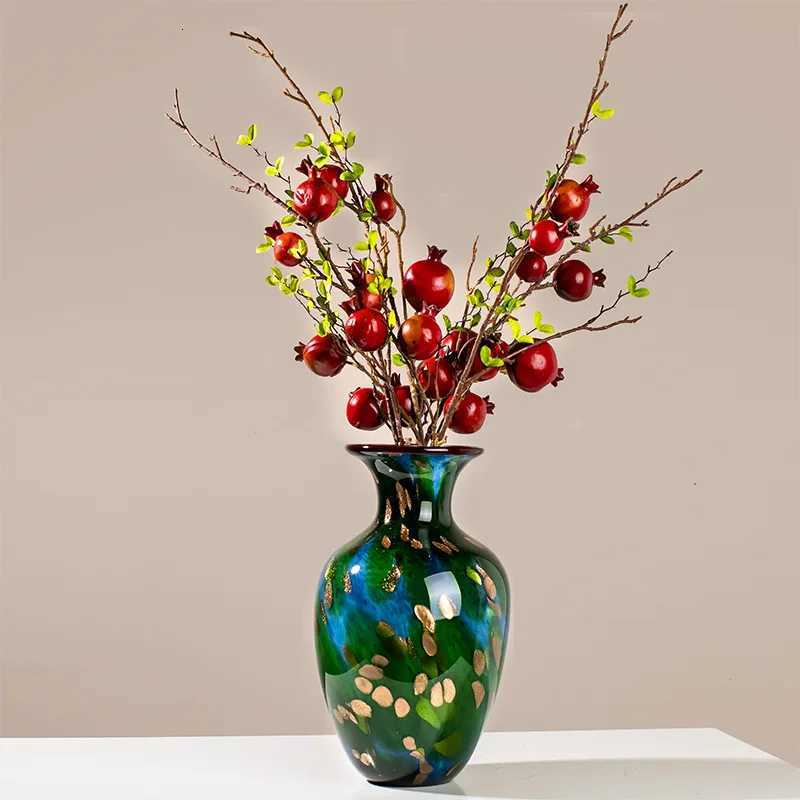 Green gilt glazed vase creative light luxury modern living room entrance corner few TV cabinets decorative C251124