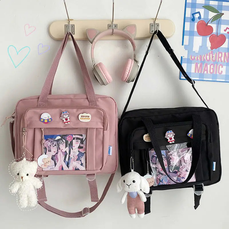 Korean Womens Messenger Bag Simple Multifunctional Female College Student Style Large Capacity Portable One Shoulder Diagonal 250417