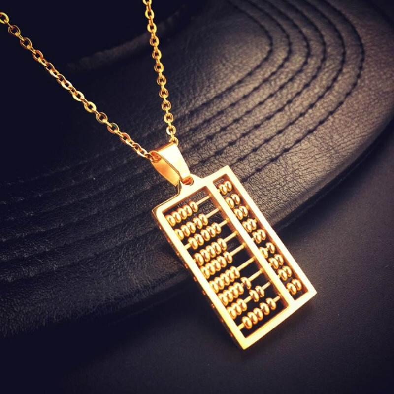 New product: Abacus necklace that can be adjusted for both men's women's hip-hop, titanium steel ethnic style pendant, and jewelry