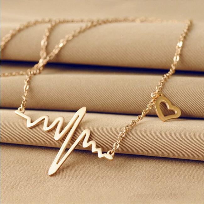 Top Source Fashion Accessories Simple, Fashionable, Neutral, Versatile, Couple Heartbeat Love Titanium Steel Non Fading Necklace