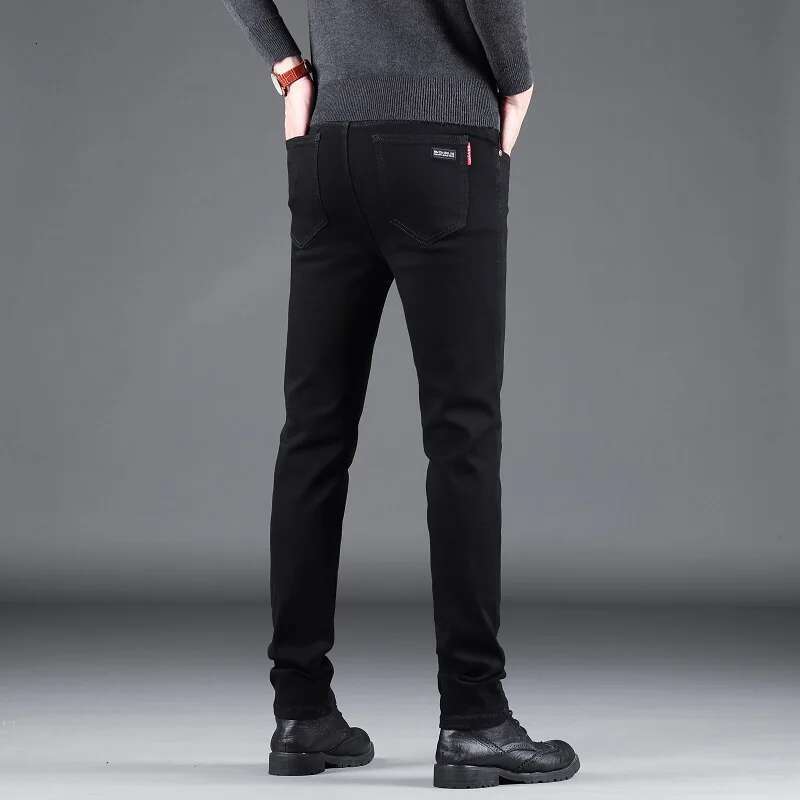 Classic Business Casual Jeans 2023 New Fashion Black Slim Stretch Denim Trousers Male High Quality Pants Men Clothing