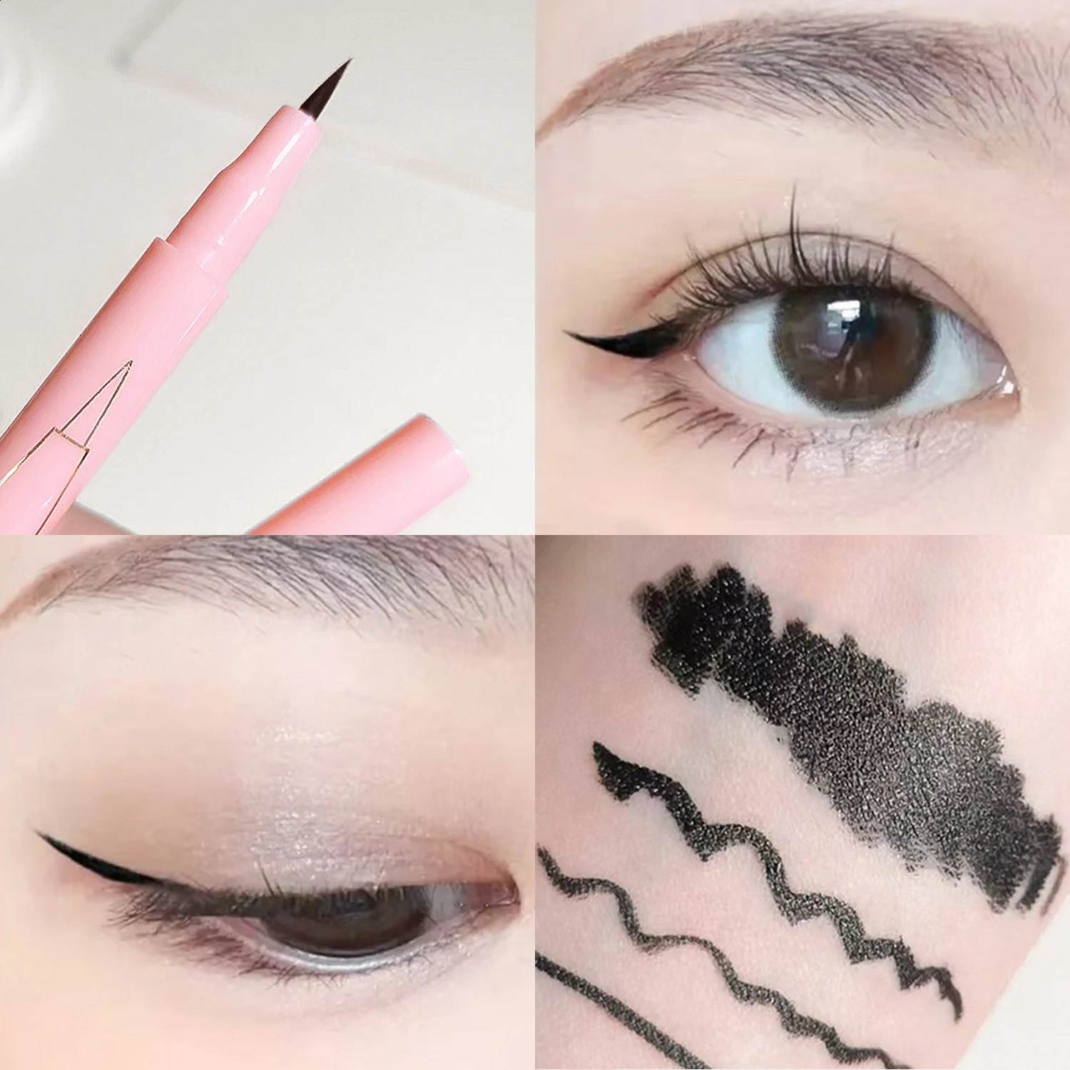 Eyeliner powder tube cool black thin head liquid eyeliner cream is not easy to make up smooth for beginners 250418