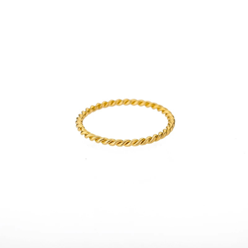 Top source double spiral titanium steel Fried Dough Twists ring with overlapping head accessories