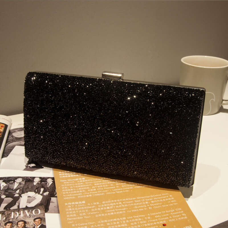 Dinner Bag Water Diamond PU Dinner Celebrity Handheld Party Banquet Wedding Evening Dress Hard Box Oblique Straddle Women S Bag KQ