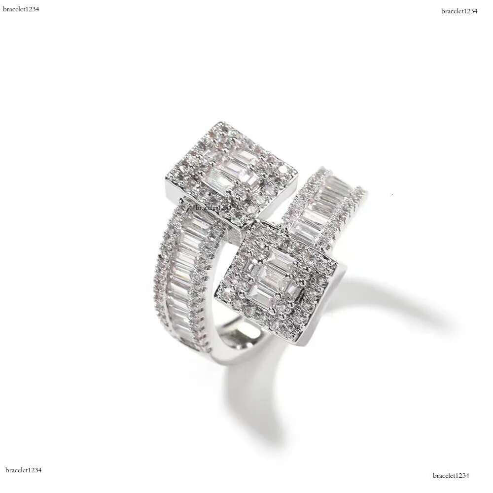 Fine Jewelry Iced Out Hip Hop Cuban k Ring Gold Plated Sterg Sier VVS Moissanite Dia