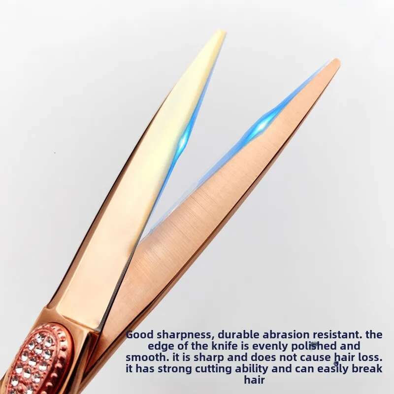 6Inch Rose GOLDEN ROASTER Professional High-End Hairdressing Scissors Straight Snips Fish Bone Teeth