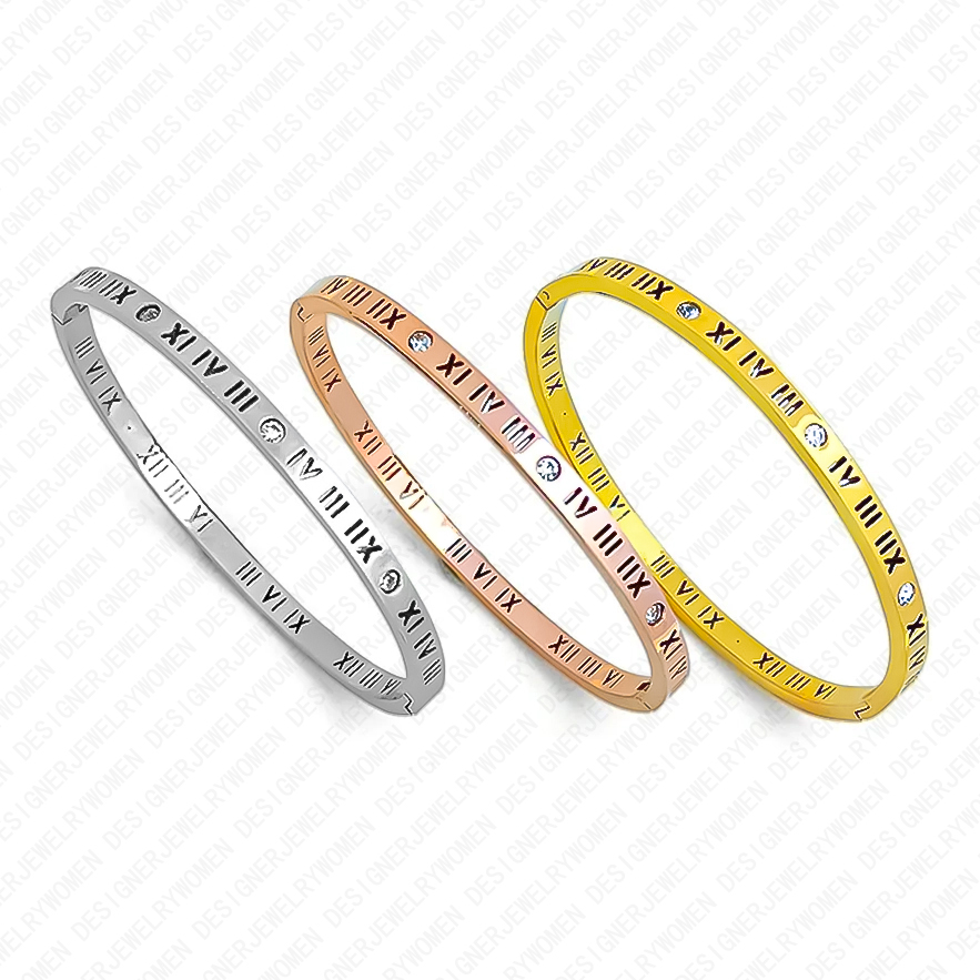 Designer Bracelet Bracelet for Women Stainless Steel 18K Gold Plated Bangle Diamond Letter Bangles Luxury Jewlery Designer for Women Elegant Sparkling