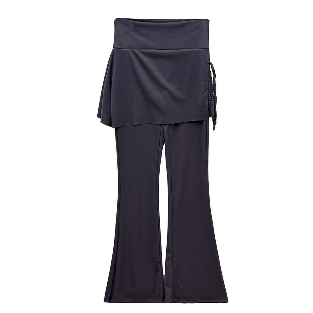 Yuyi New Style 2025 Spring American Luxury Fake Two Piece Skirt Versatile Micro La Casual Pants Women's M 11267