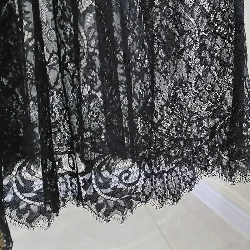 Elegant Party Evening Dress Sexy Lace Dress Women View Maxi Dress Body Gothic Lolita Fashion Black Dress M250424