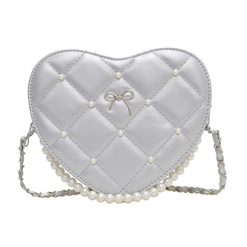 Mini Bag Designer women's handbag New Small Fragrant Style Ling Grid Chain Love Shaped Cute Crossbody Women's Commuter Bag