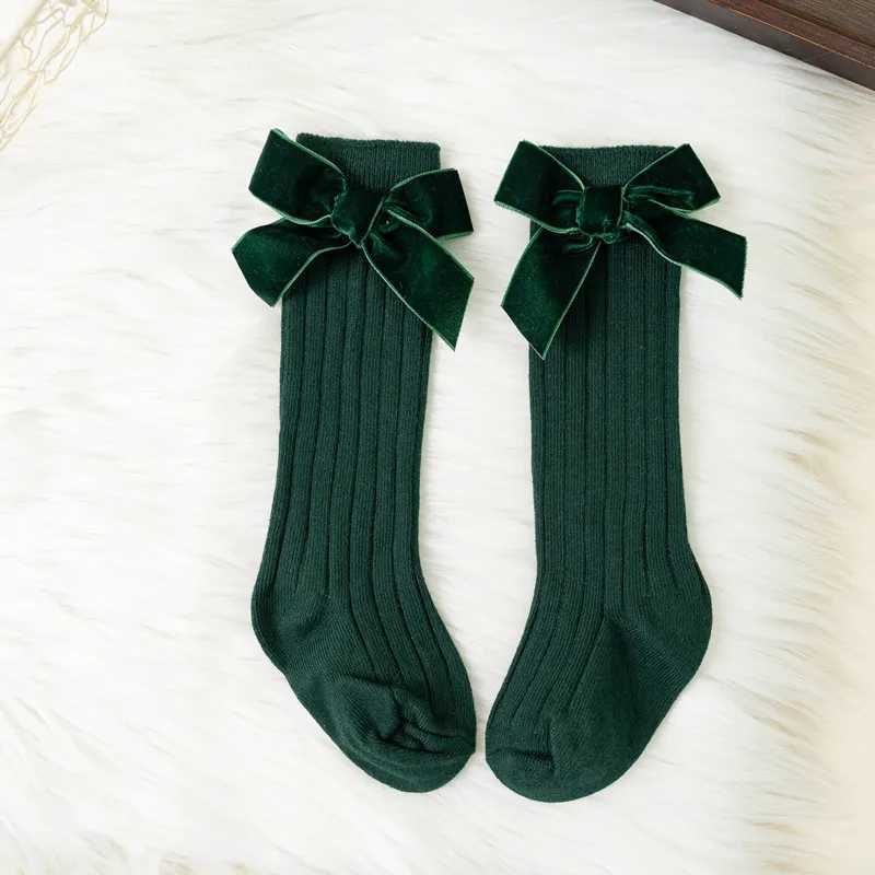 Autumn Winter Baby Girls Bowknot Knee High Socks Toddler Tube Princess Sock For Kids Knitted Socken Cute Leg Warmer 0-8Years G251124