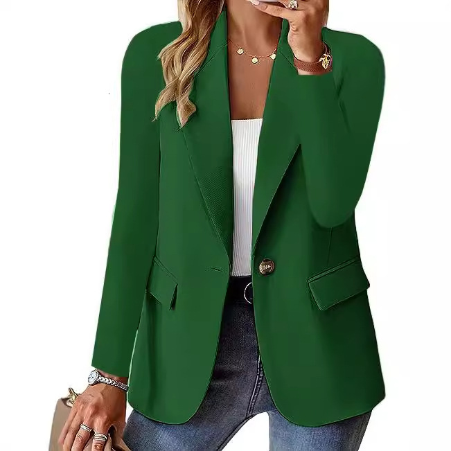 Fall 2024 long sleeved solid color cardigan small suit jacket for women