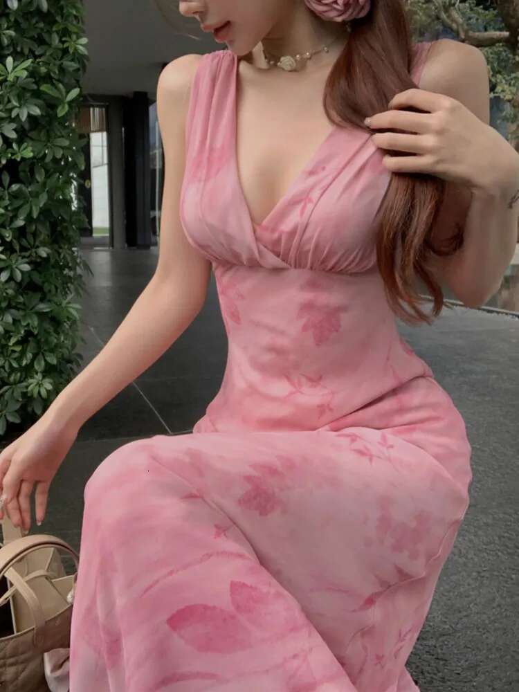 Women Fashion Elegant Bodycon Midi Party Dress Sleeveless Casual Floral Print Slim Birthday Clothes Female One Pieces Vestidos