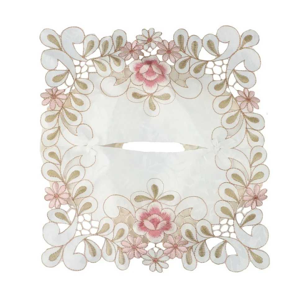 Exquisite Vintage Lace Fabric Tissue Box Cover European Style Embroidery Pastoral Style Embroidery Fabric Tissues Box CoverM251124