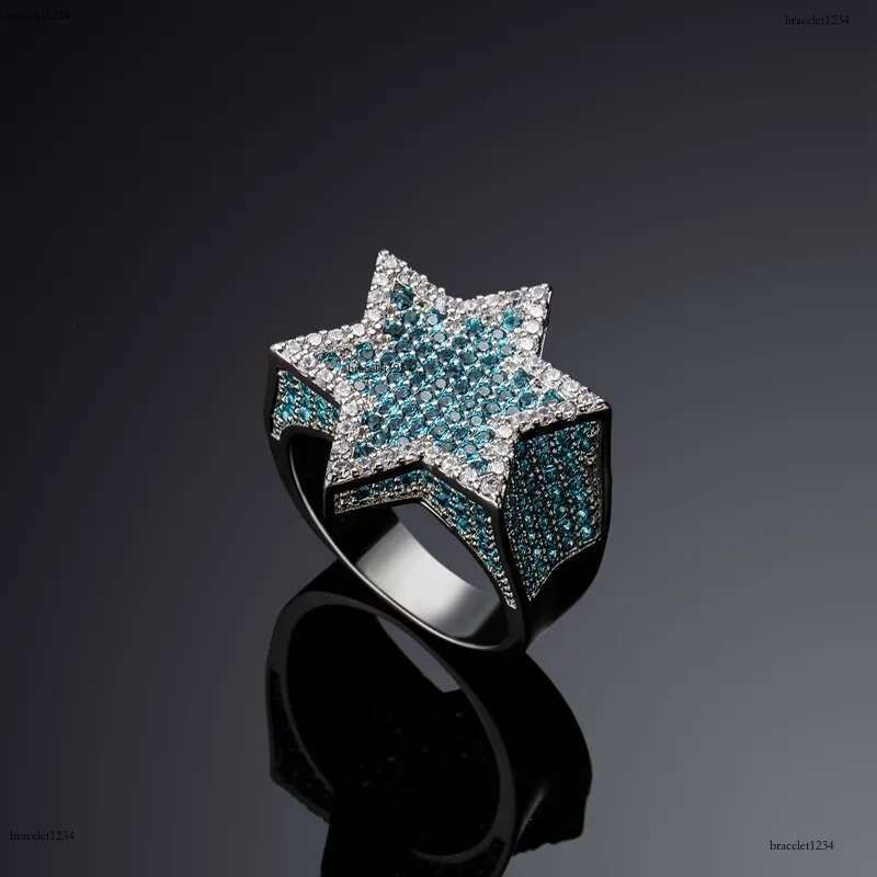 Luxury Designer Men's Ring High Quality Hexagonal Frappuccino VVS Moissanite Ring Fashion Hip Hop Ring Jewelry FREE shipping