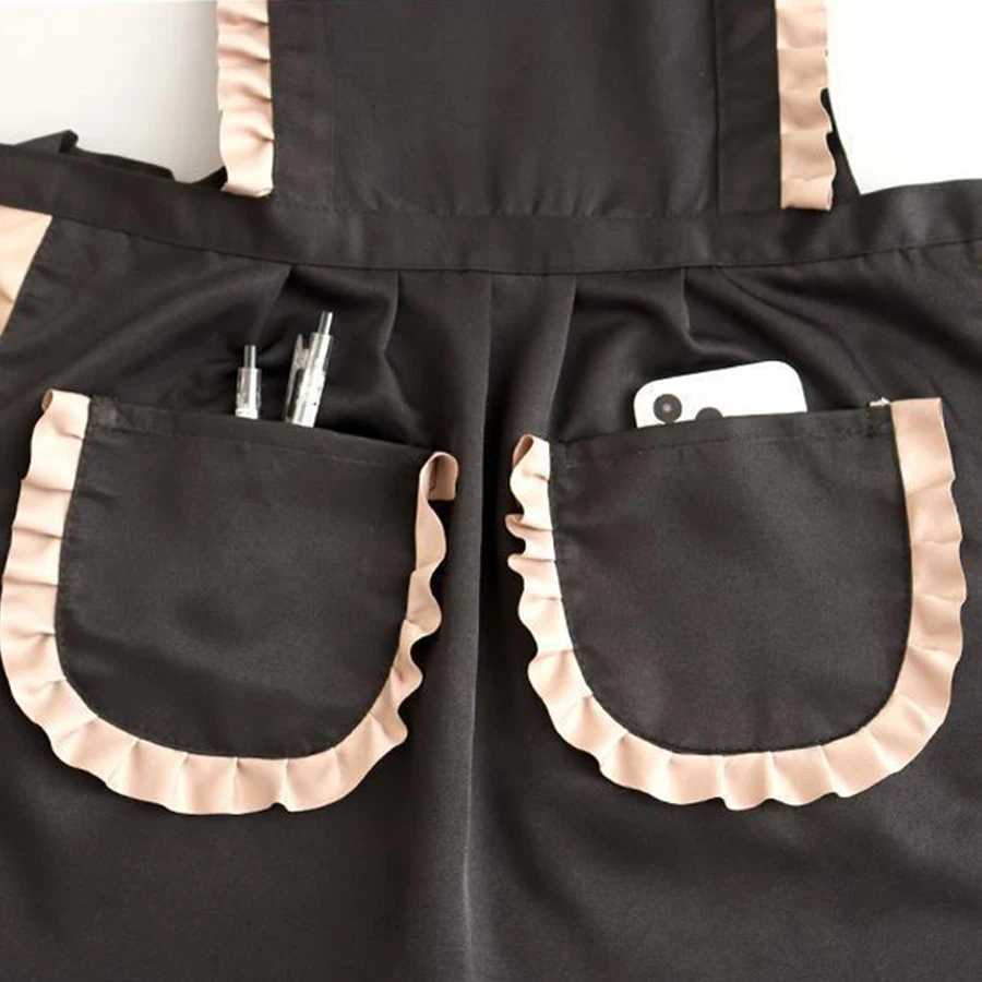 1Pc Stylish Korean Fashion Apron Princess Apron Canvas Dining Apron with Pockets Polyester Apron for Women Simple C251124