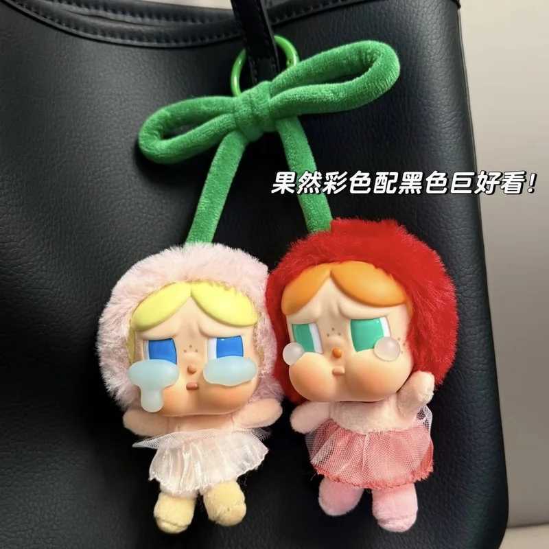 CRYBABY New Cherry Vinyl Style Double Love Tears Series Celebrity Same Style Plush Hanging Card Bag Pendant Accessories Girl GiftT250424