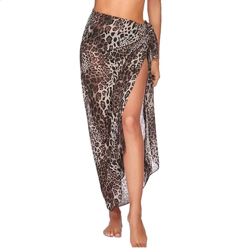 Summer sexy beach leather goods clothing chiffon foreskin long sarong covering bikini swimsuit scarf 250422