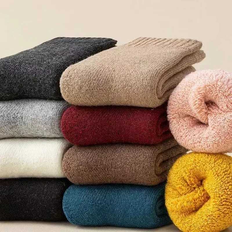 Winter 30 Wool Cashmere Warm Furry Kids Sock Chic Solid Color Calf Sock for Children Thicken Fleece Wool Autumn Warm Stockings G251124