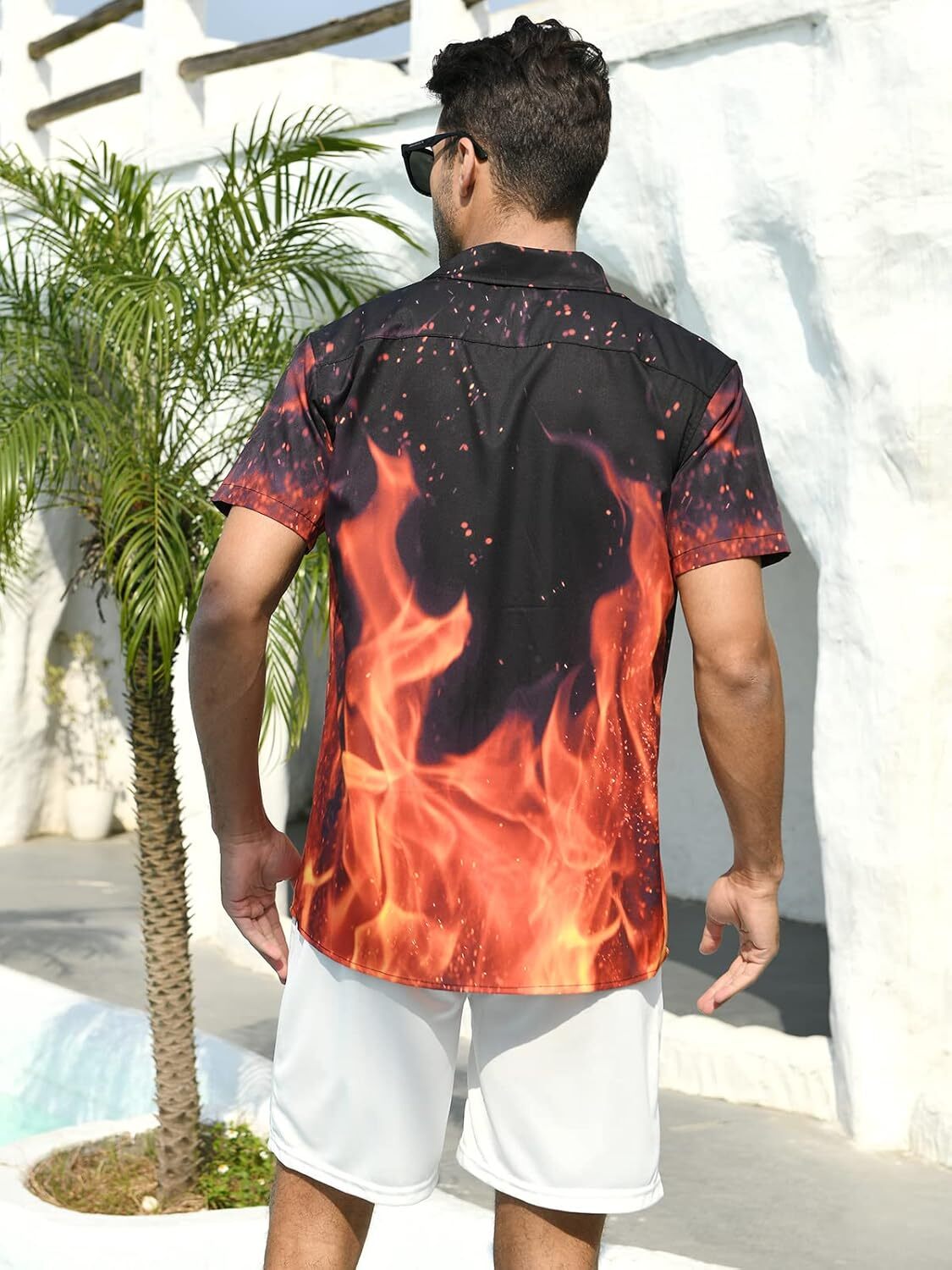 Mens Polo shirt Mens Button Down Short Sleeve Dress Shirt Novelty Hawaiian Holiday Summer Funny tops summer clothes Short sleeve