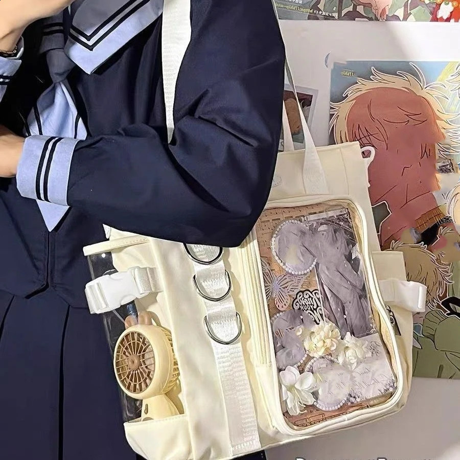 Niche Japanese Transparent Ita Bag Casual Large Capacity Girl Shoulder Crossbody Bag Fashionable Ulzzang Tote Bag ItaBag 250417