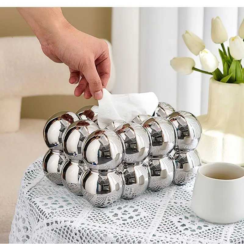 Ball Shape Tissue Box Home Living Room Coffee Table Decoration Storage Light Luxury CeramicM251124