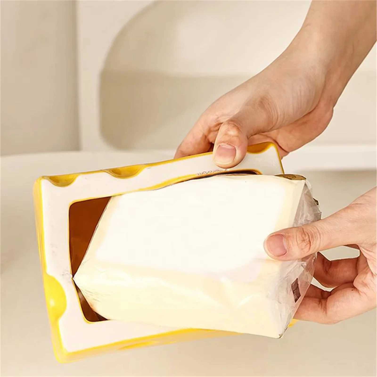 Creative Cheese Tissue Box Holder Simple Dryer Sheet Container Napkin Toilet Paper Organizer Paper Box Towel DispenserM251124