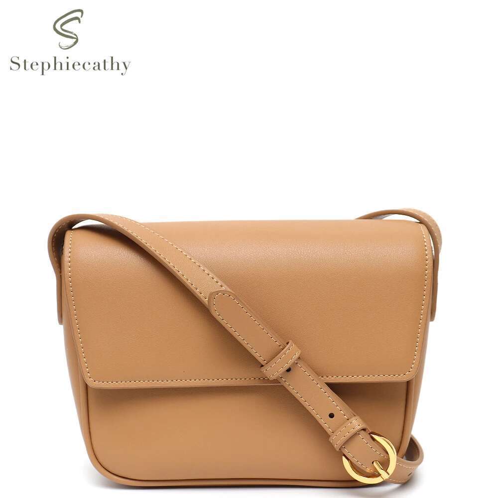 SC Genuine Leather Messenger Bags Women Fashion Brand Design Simple Solid Color Flap Shoulder Handbags Daily Small Sg Purse