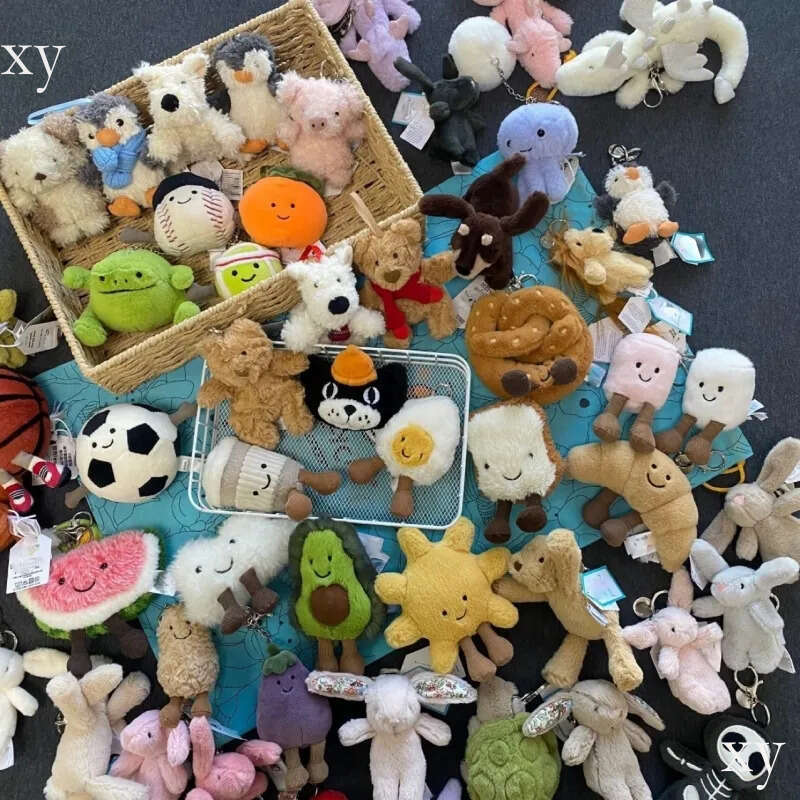 Jelly Cat high quality Kawaii Plush Toys Cartoon Dolls Childrens Novelty Funny Keychain For Hanging On Bags Kids Boys Girls Christmas Gifts