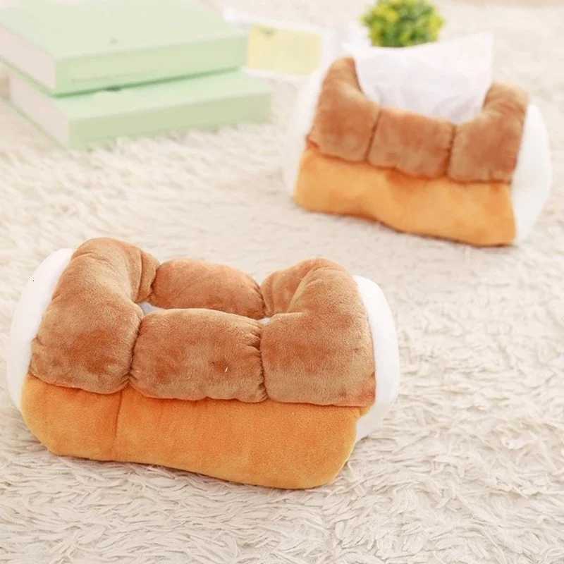 Simulation Creative Toast Bread Tissue Box Funny Storage Holder Soft Cotton Storage Box for Home Decor Ar Draw Box Plush DecorM251124