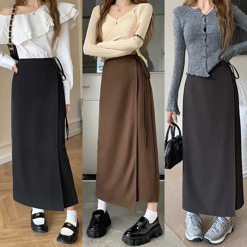 3Color S-XL Irregular Long Skill Female Summer Ankle LengTH Casual High Waist Pencil Long Skill Female M250424