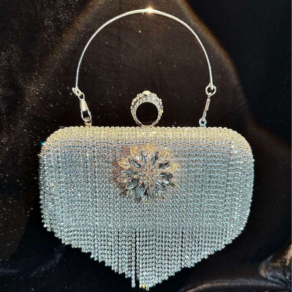 New Full Water Diamond Handheld Bar Evening Dress Small Fragrant And Flowing Su Xieqiao Banquet Bag