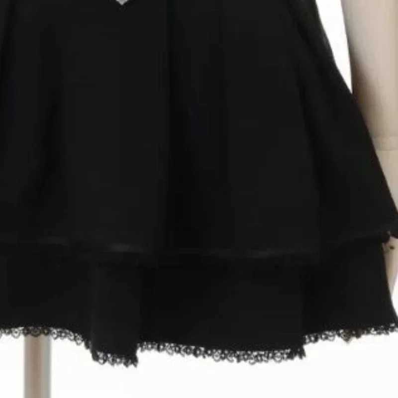 Japanese Kawaii Mini Cake Skiing Womens Jupe Fairy Bandage Lolita High Waist Y2k Aesthetic Sweet Lace Gothic JK Faldas Skiing M250424
