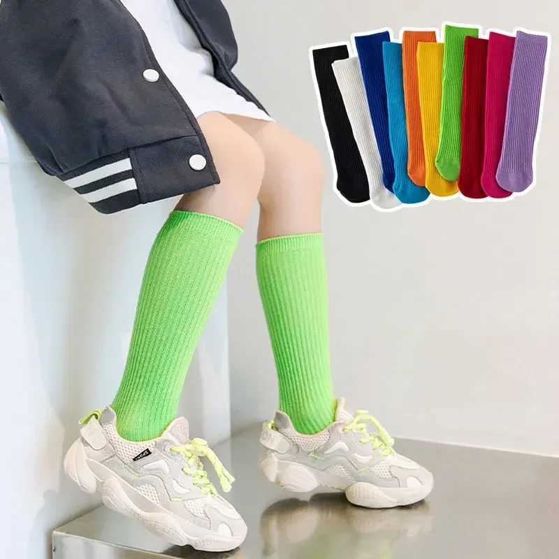Boy Girl Mid-Calf Ribbed Striped Stockings Autumn Winter High Elasticity Knee High Long Socks for Baby Toddler Crew G251124