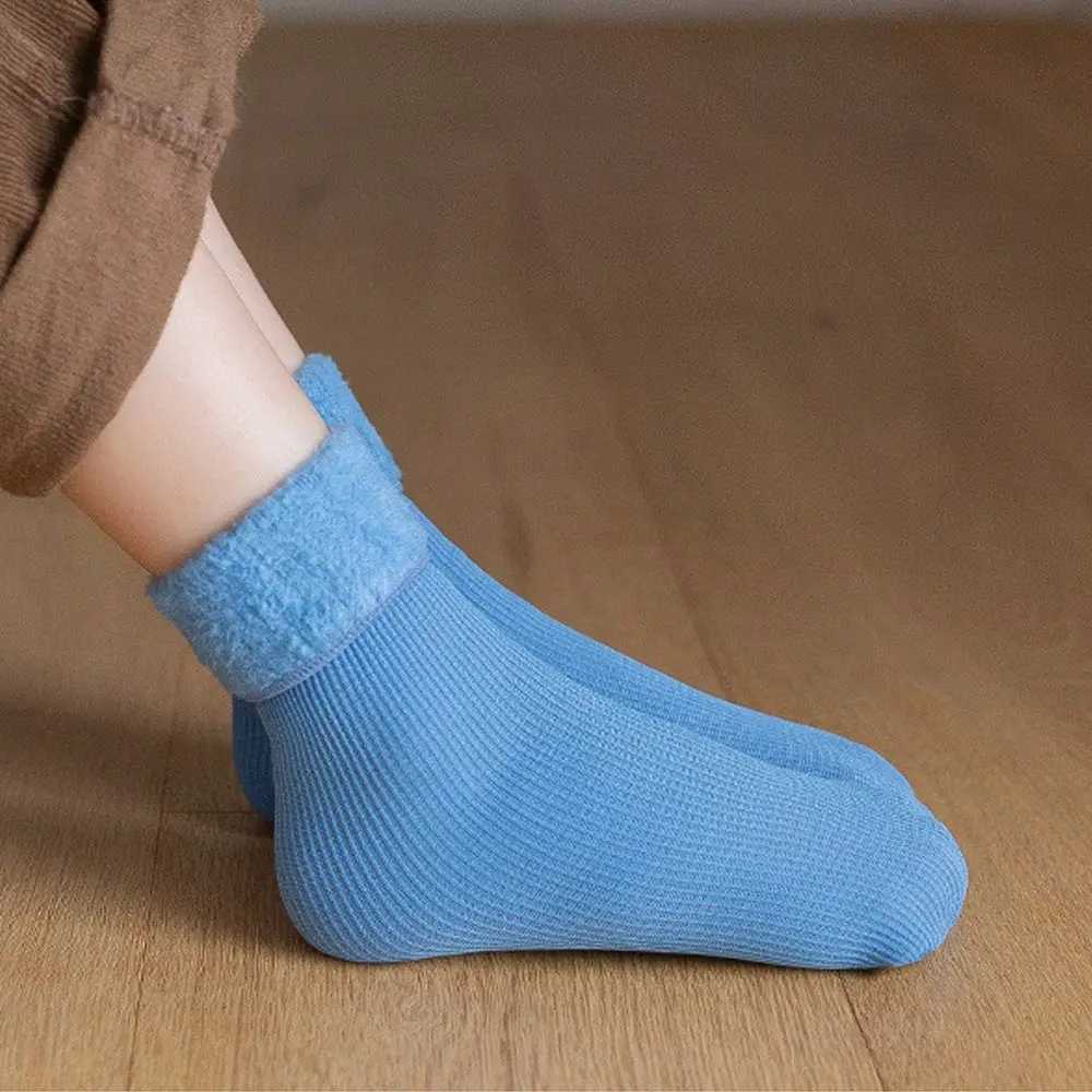 2 Pairs Children Winter Wamer Socks Velvet Thicken Seamless Home Floor Socks Snow Thermal Warm Socks for Boys Girls G251124