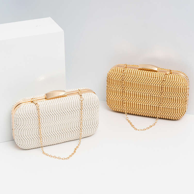 Dinner Bag Summer Women S Fashion PU Knitted New High End Single Shoulder Handheld Chain Bag KQ