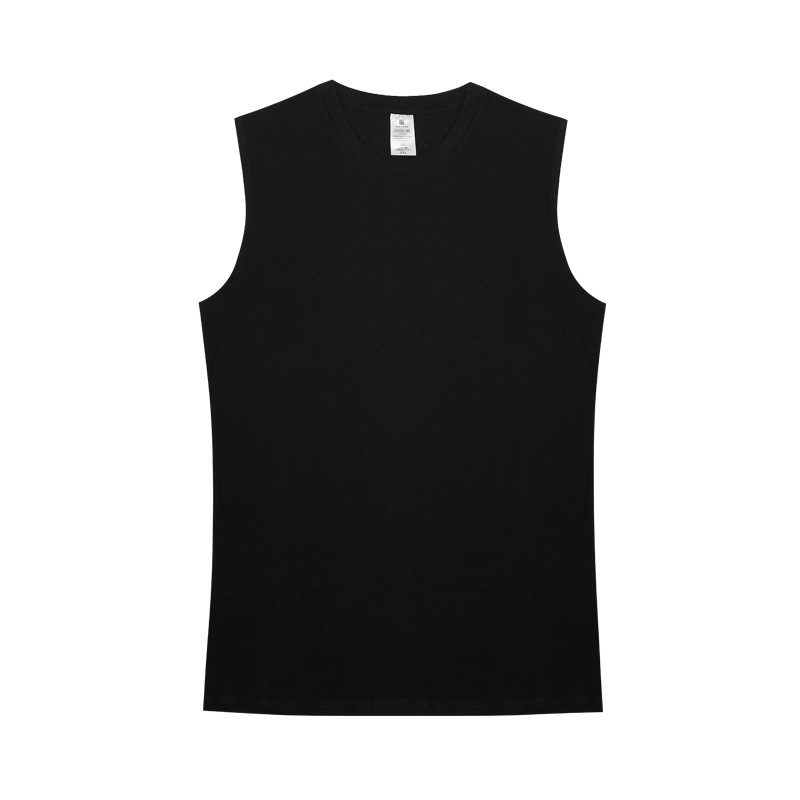 Solid Color American Style Amikaki Sleeveless T-Shirt With A Camisole Shoulder, Men's Sports And Fitness Vest, Pure Cotton White Short Sleeved Sw