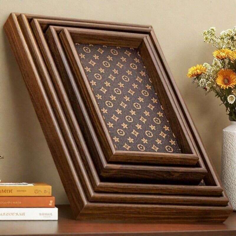 Walnut Color Leather Classic Floral Light Jewelry Bracelet Storage Living Dining Room Household Tray ddmythur