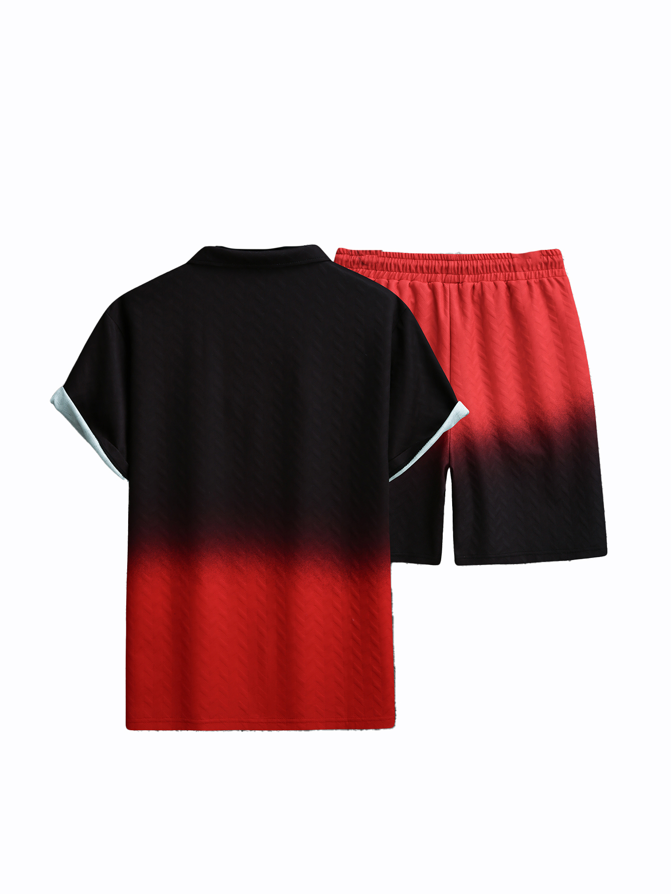 Men's Summer Business Basic Casual Simple Comfortable Texture Fabric Breathable Collar Short Sleeve Set