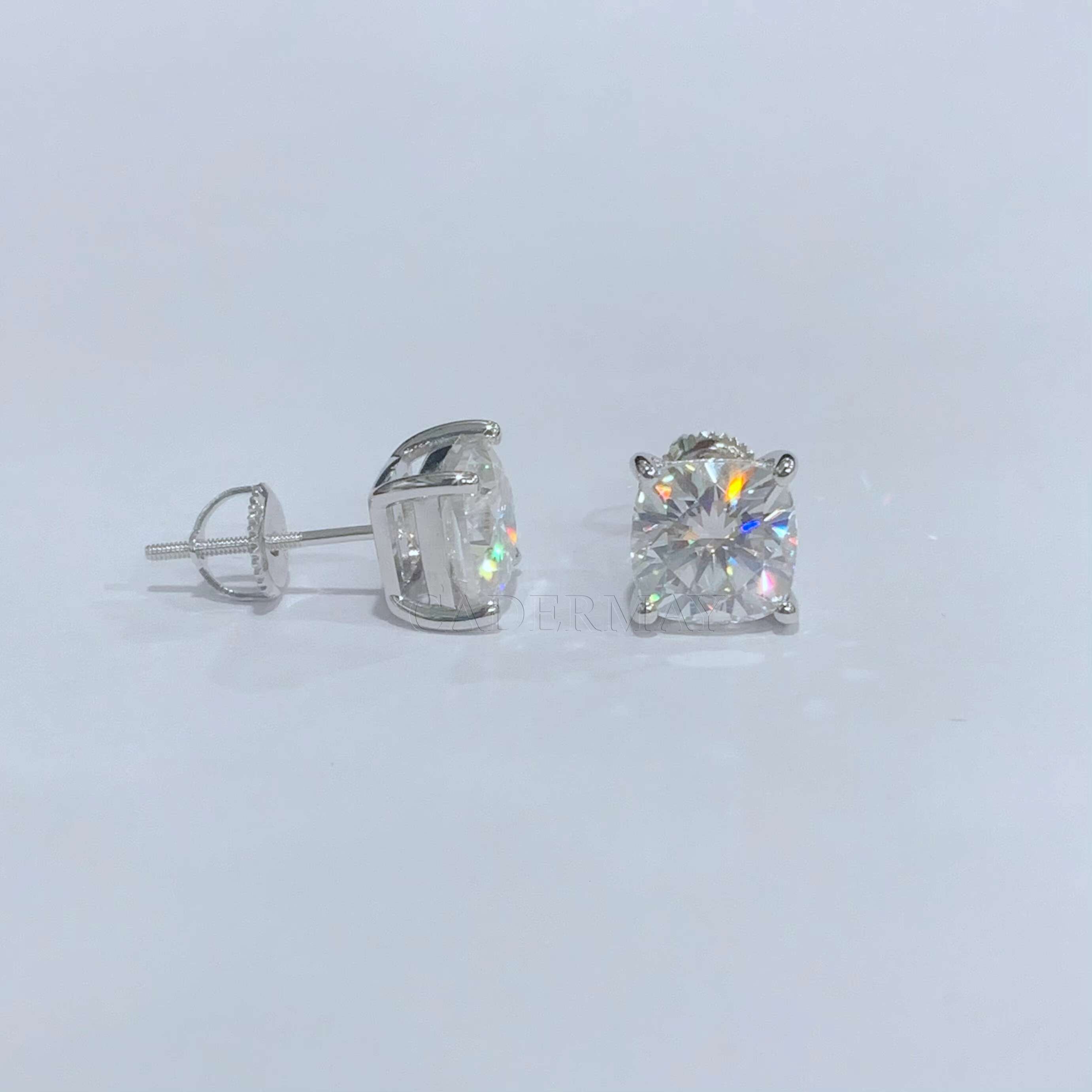 Classic Cushion Cut Moissanite Earrings 3ct Moissanite Diamond 4 Prongs Earrings Synthesis Moissanite Solitaire Stud
