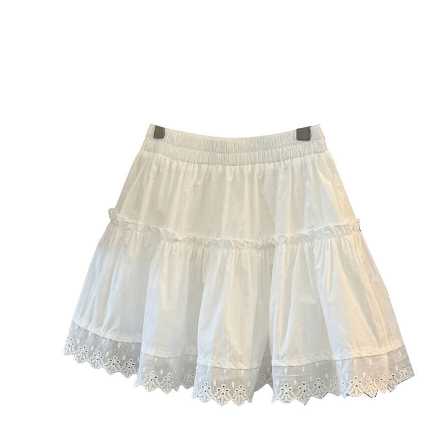 Wave Edge Sweet Half Women's 2025 Summer Outfit New Fashionable Waist Cinching College Style Short Casual Skirt Trend
