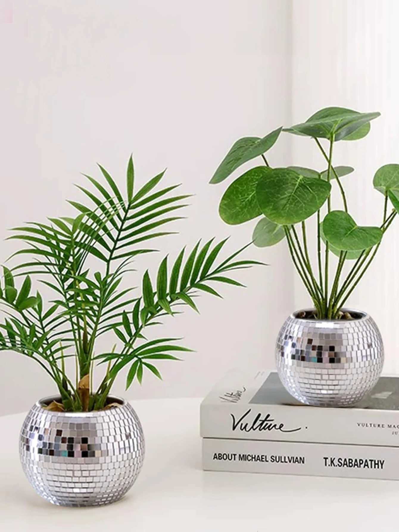 1pc Round Glass Vase Living Room Ornament Shop Atmosphere Decoration Room Pendant Crafts C251124