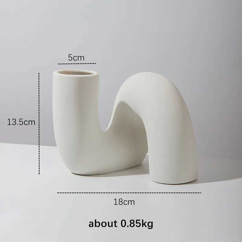 Nordic Style Ceramic Vase Modern Art Flower Arrangement Pot Ornaments Living Room Decor Desk Office Interior Home Decoration C251124