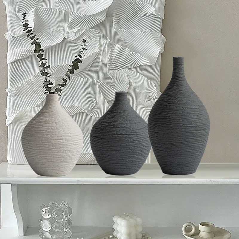 White Ceramic Vase Decoration for Home Nordic Luxury Narrow Mouth Flower Pot Living Room Interior Office Desktop Decor Gift C251124