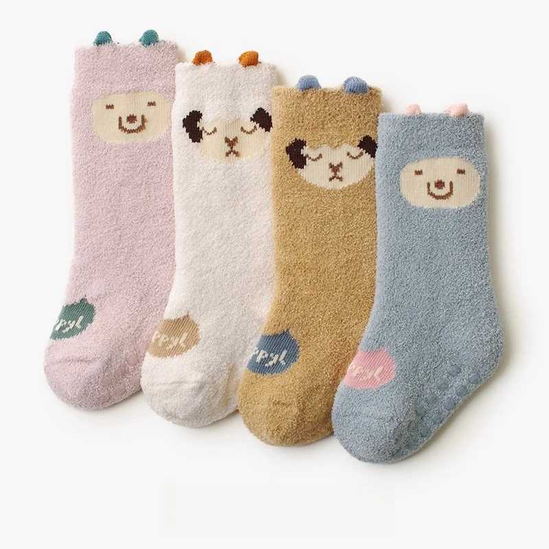 Baby Girl Boy Panda Plush SOCKS Warm Middle Tube Home Floor SOCKS Thickened Winter SOCKS Cozy Animal Footwear G251124